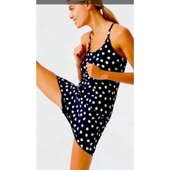 Black and white polka dot Outdoor Voices dress. Size L - Picture 1 of 14